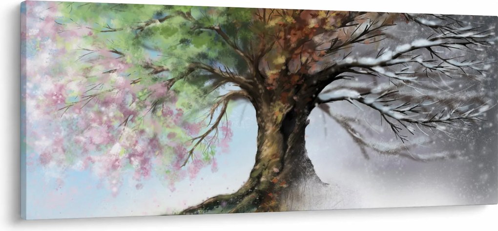 Obraz - Strom štyroch ročných období (120x50 cm)