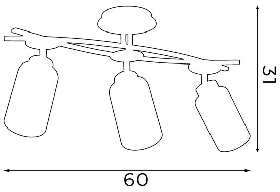 Stropné svietidlo TOKIO 3xE27/60W/230V