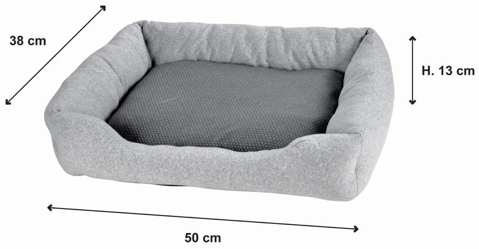 Svetlosivý pelech pre psa 50x38 cm Graphene – Love Story