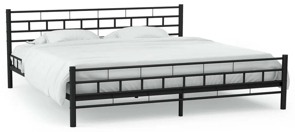 vidaXL Kovový rám postele s roštami 160x200 cm blokový dizajn