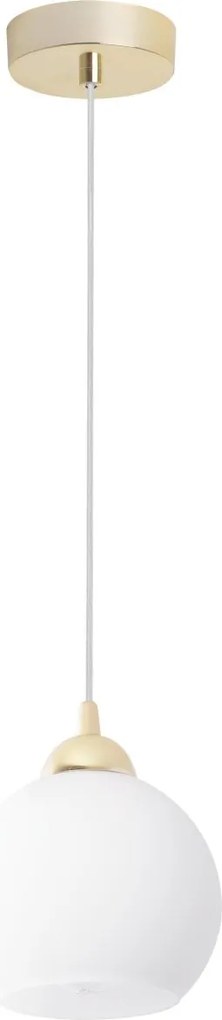 Závesné svietidlo Eliza, 1x biele sklenené tienidlo, g