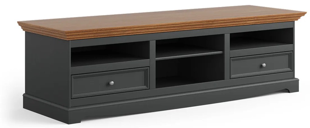 PROXIMA.store - Rustikálny veľký TV stolík - BELLUNO ELEGANT FARBA: biela - dub