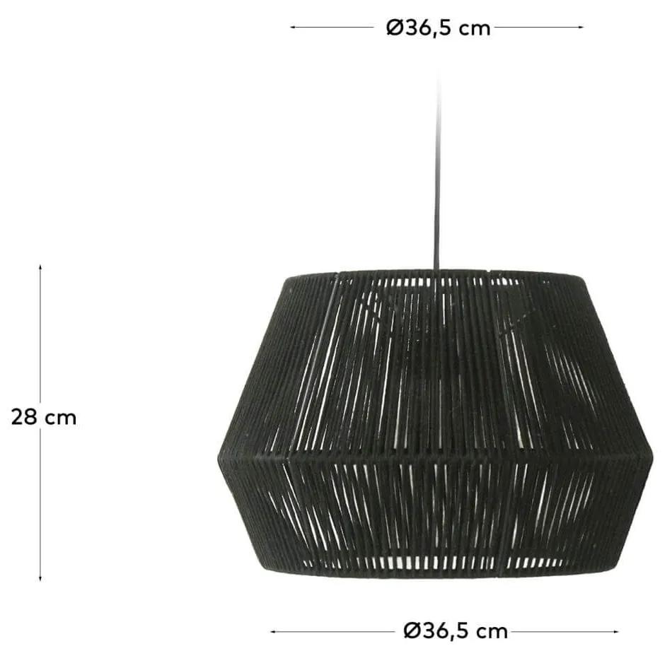 Bavlnené stropné tienidlo soraia ø 36,5 cm čierne MUZZA