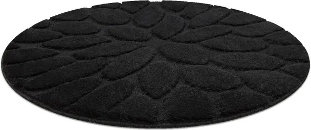 Kúpeľňový koberček SUPREME STONES kamienky, čierny kruh