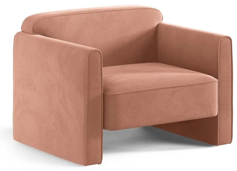 Ružové zamatové kreslo Abby – Micadoni