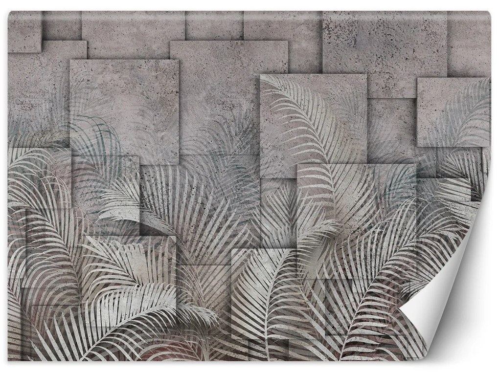 Gario Fototapeta Listy v šedej farbe Materiál: Vliesová, Rozmery: 350 x 245 cm