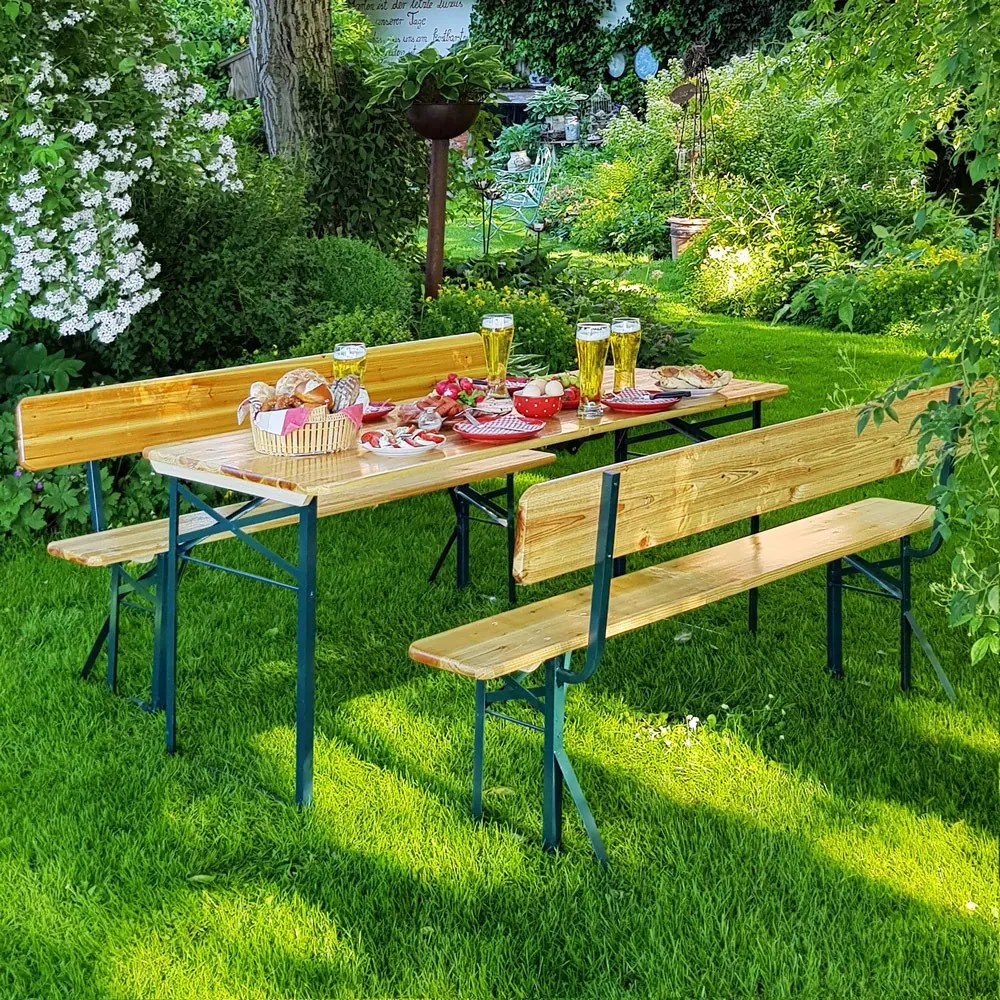 InternetovaZahrada Pivný set s opierkou 170 cm - skladací