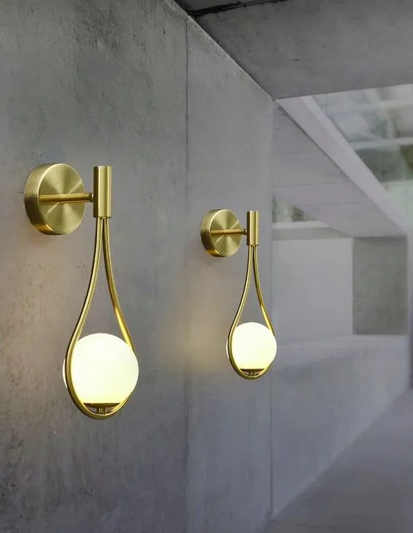 Toolight - sklenená nástenná lampa G9 APP603-1W, zlatá, OSW-08996