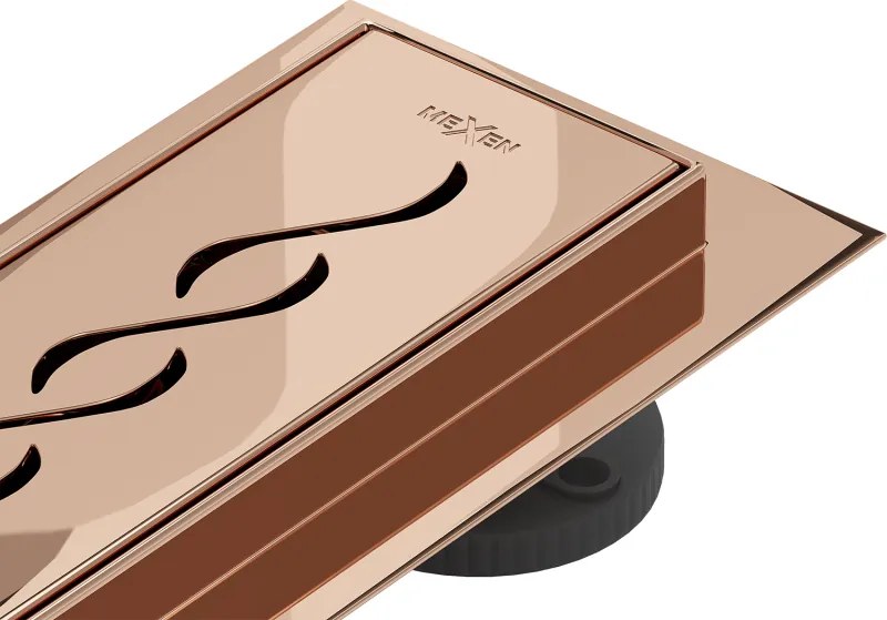 Mexen Flat 360° M18 sprchový žľab 60 cm, ružové zlato, 1623060-40