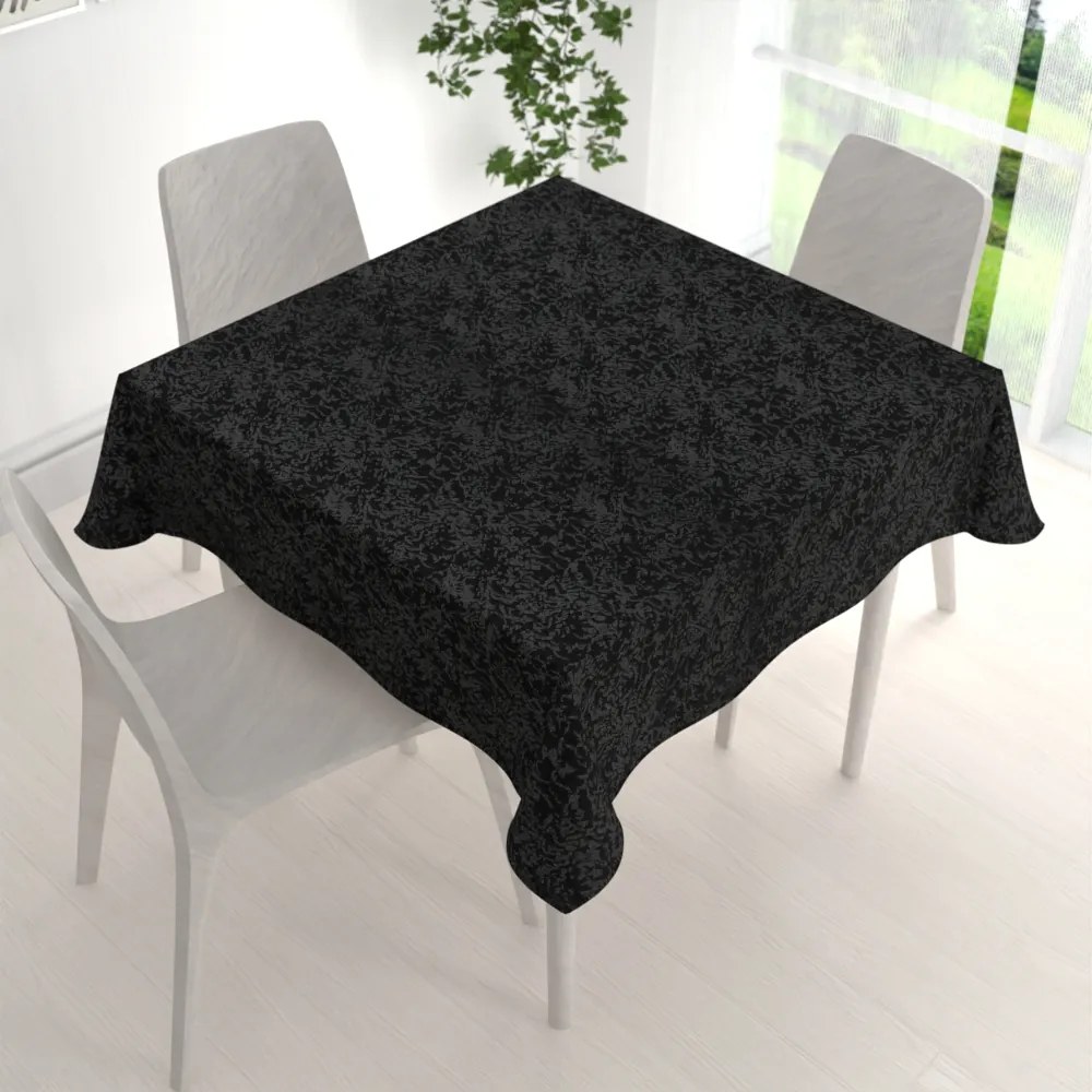 Biante Teflónový štvorcový obrus TF-098 Venezia čierny 140x140 cm