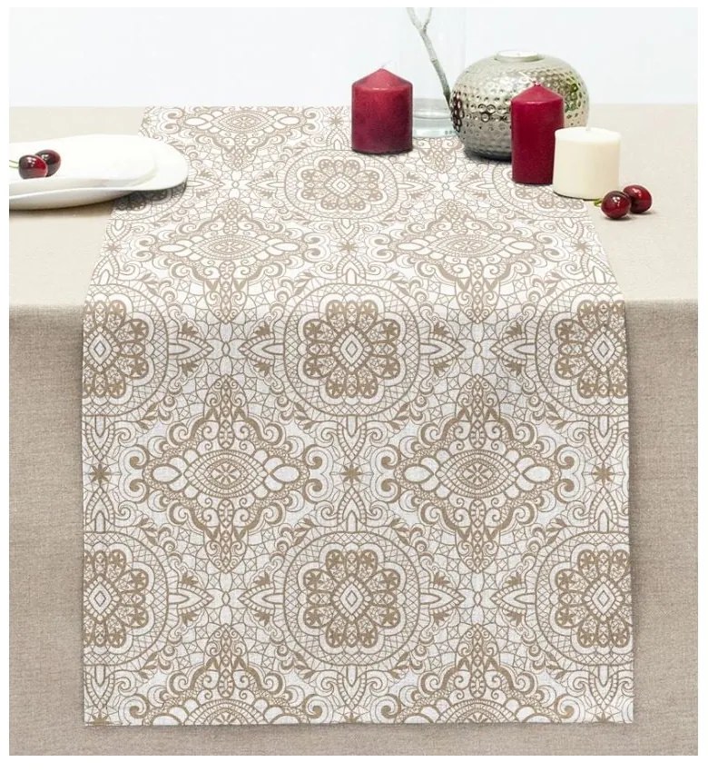 Behúň na stôl 40x130 cm Beige Mandala – Mila Home
