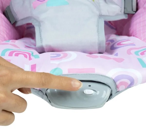 Bright Starts - Detská vibrujúca hojdačka PINK PARADISE 1xLR14