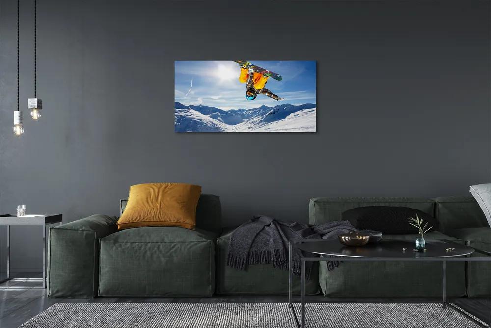 Obraz canvas Man mountain board 100x50 cm