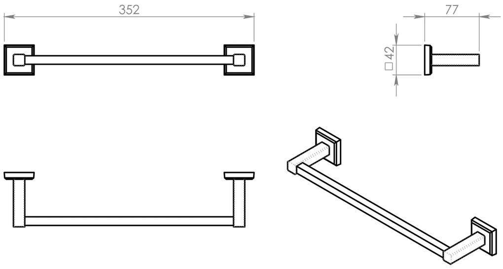 Gedy Gedy, COLORADO držiak uterákov 350x80mm, chróm, 692135