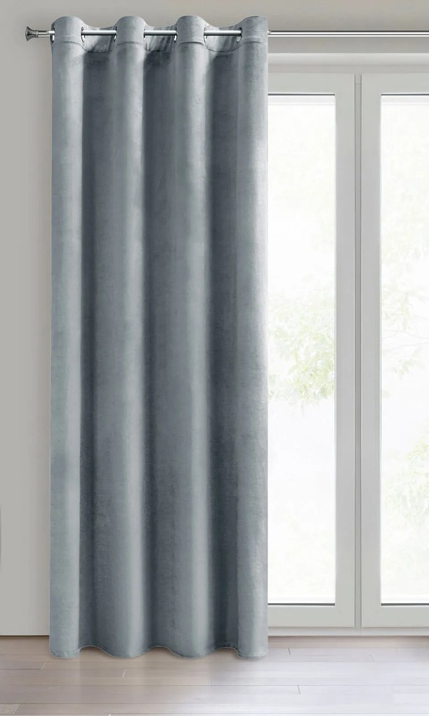 EUROFIRANY ZATEMŇOVACÍ ZÁVES NA KRÚŽKOCH MELANIE 140X260 CM STRIEBORNÁ