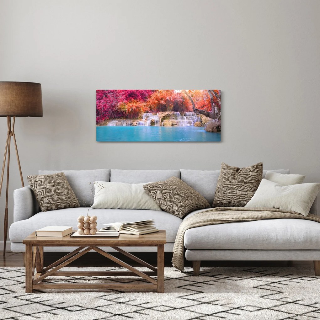 Obraz tyrkysovej lagúny, Laos, Tat Kuang Si (120x50 cm)