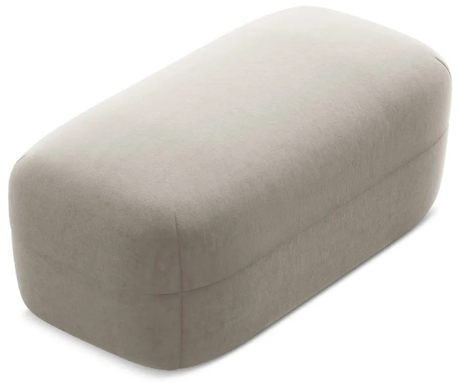 Béžová zamatová podnožka Moana – Makamii