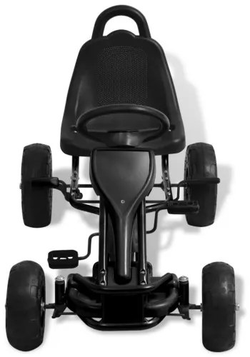 vidaXL Detská šľapacia motokára s pneumatikami, čierna-