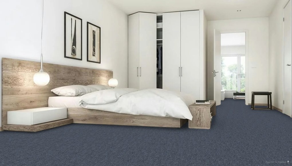 Koberec metráž Merit new 6773, na mieru, šíře 4m, modrá, ab (mriežka), chodba / predsieň, ITC