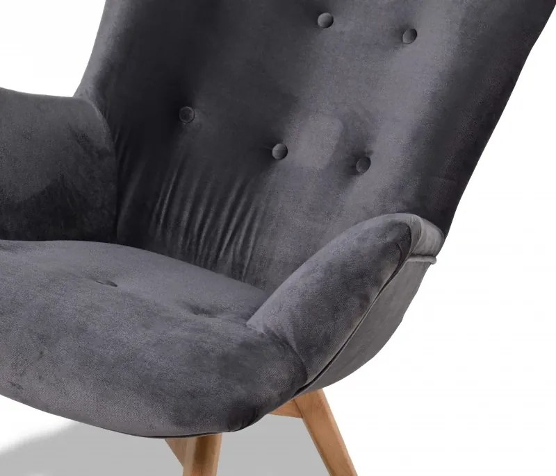 Kreslo Picolo s podnožkou, modrá / prírodná (amore AN 3339)