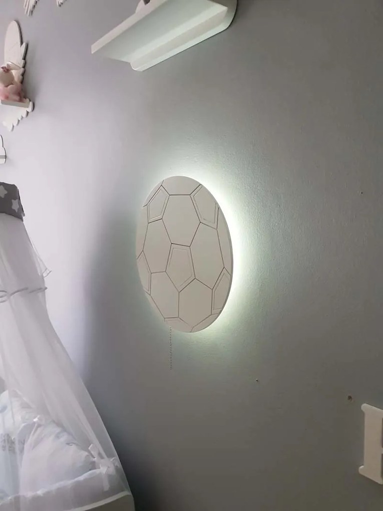 Nočná lampička futbalová lopta - biela, 34 cm