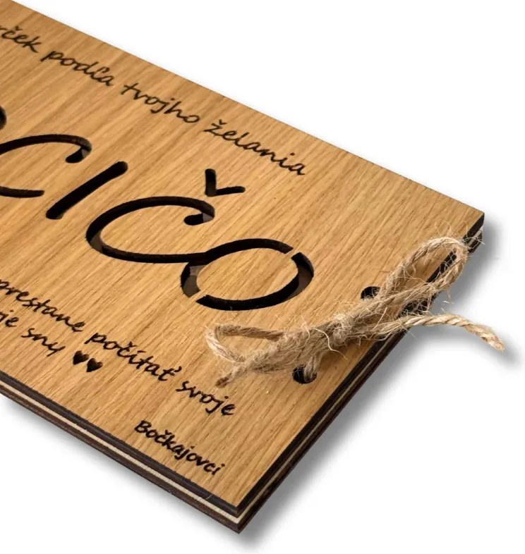 Drevená obálka na peniaze HOCIČO – originálny a vtipný darček | SENTOP PR0552