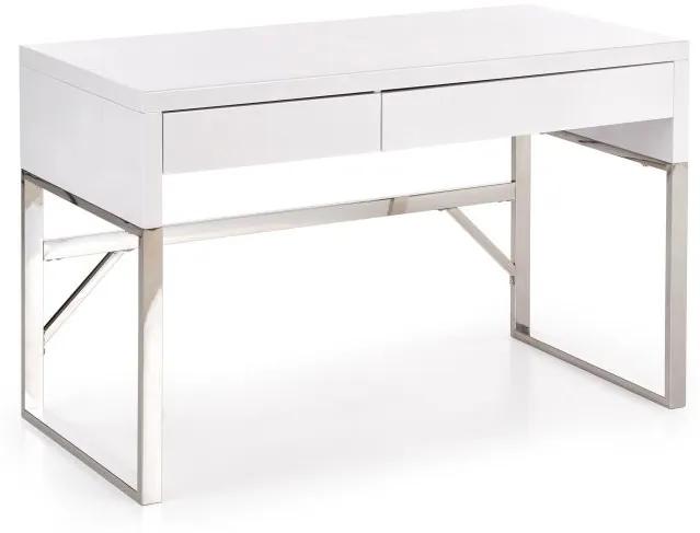 Písací stôl METAL B32 biely vysoký lesk
