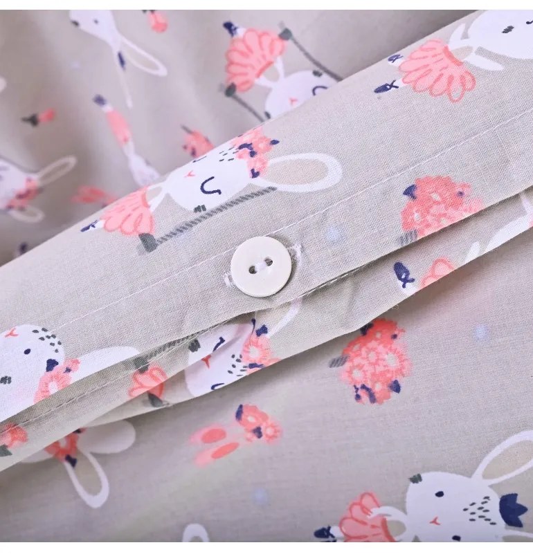 Obliečky detské bavlnené Zajačiky EMI, Detský set 90x130 + 45x65