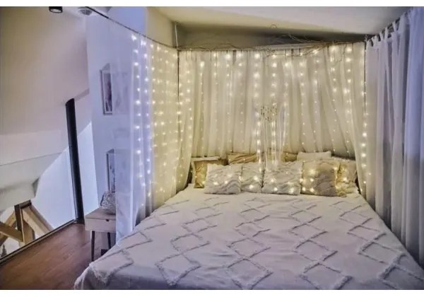LED vonkajšia reťaz 300xLED/8 funkcií 5,9 m IP44 teplá biela