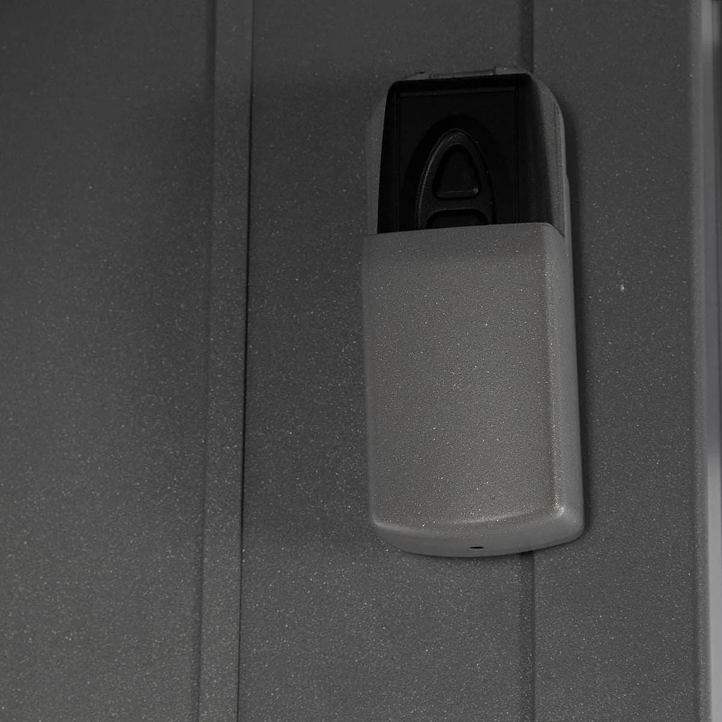 DEOKORK Záhradný hliníkový altánok PREMIUM 3,9 x 3,9 m (sivá) + závesy