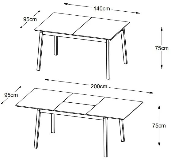 Rozkladací jedálenský stôl Zabrina 140-200 cm dymový dub