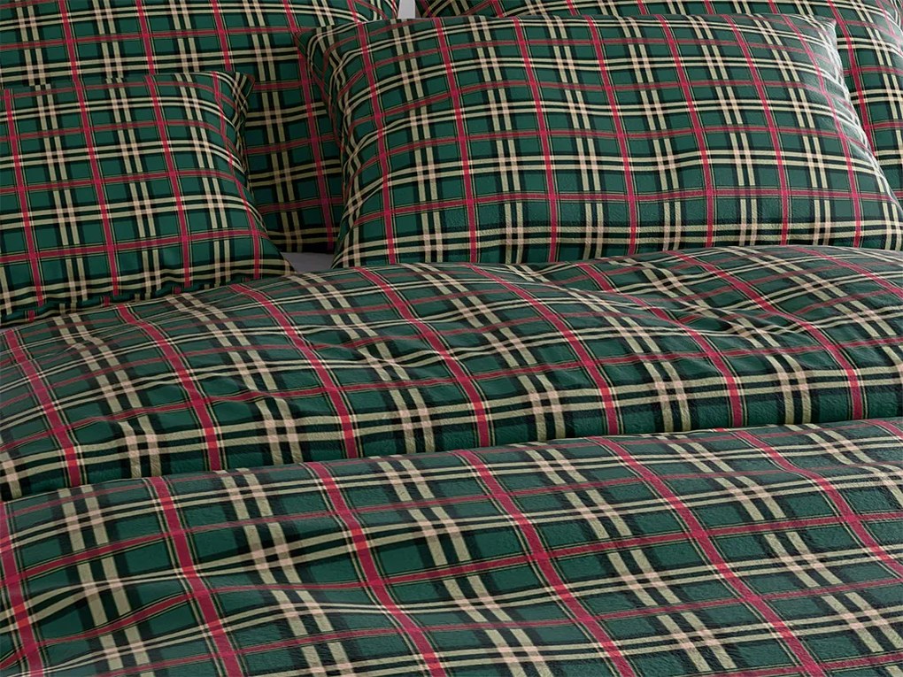 Sada mikroplyšových obliečok GLENMOORE zelené + obliečka mikroplyš SOFT 90x200 cm biele, jednolôžko