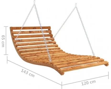 vidaXL Hojdacia posteľ masívny smrek s tíkovou povrchovou úpravou 143x120x65 cm-