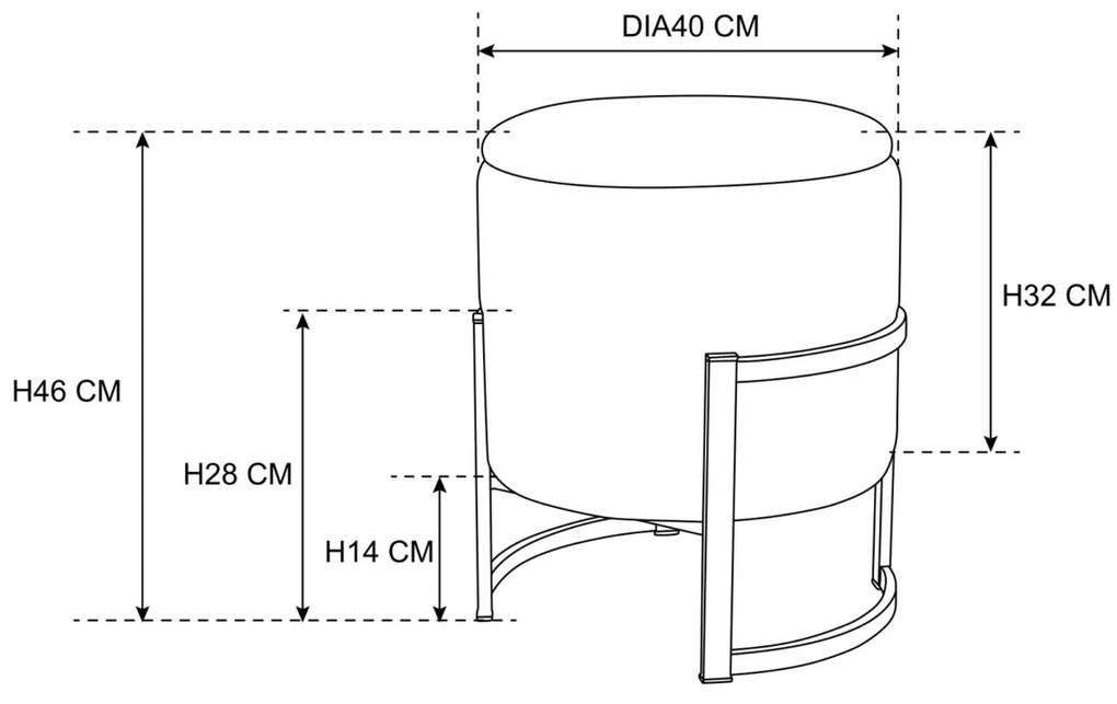 Taburet PURTO čierny