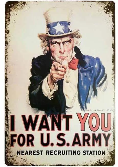 Ceduľa I Want You For U.S.Army 30x40cm