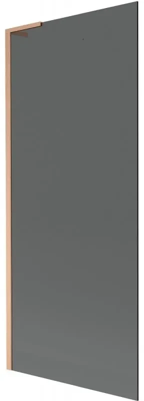 Mexen Next L, 1-krídlová vaňová zástena 80 x 150 cm, 6mm šedé sklo, medený profil, 895-080-000-03-40-65