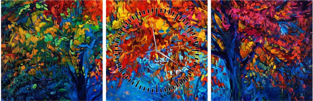 Obraz maľby prírody (s hodinami) (90x30 cm)