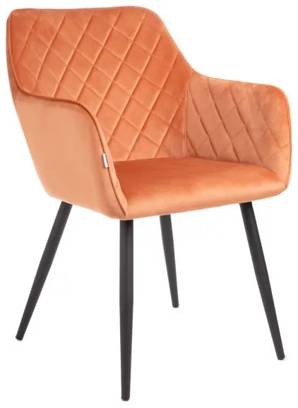 Jedálenská stolička SHELTON zamatová oranžová 860534