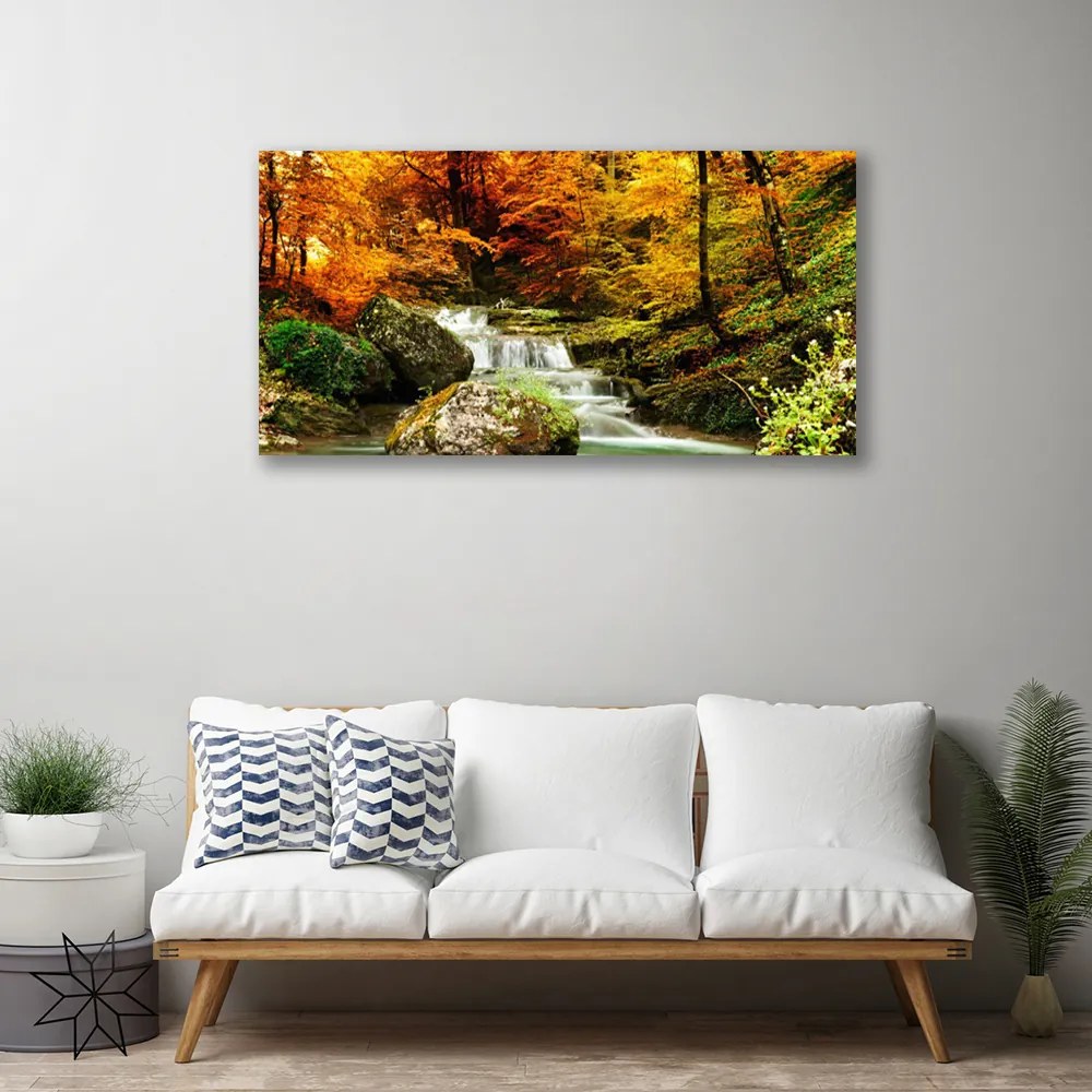 Obraz na plátne Vodopád les príroda 100x50 cm