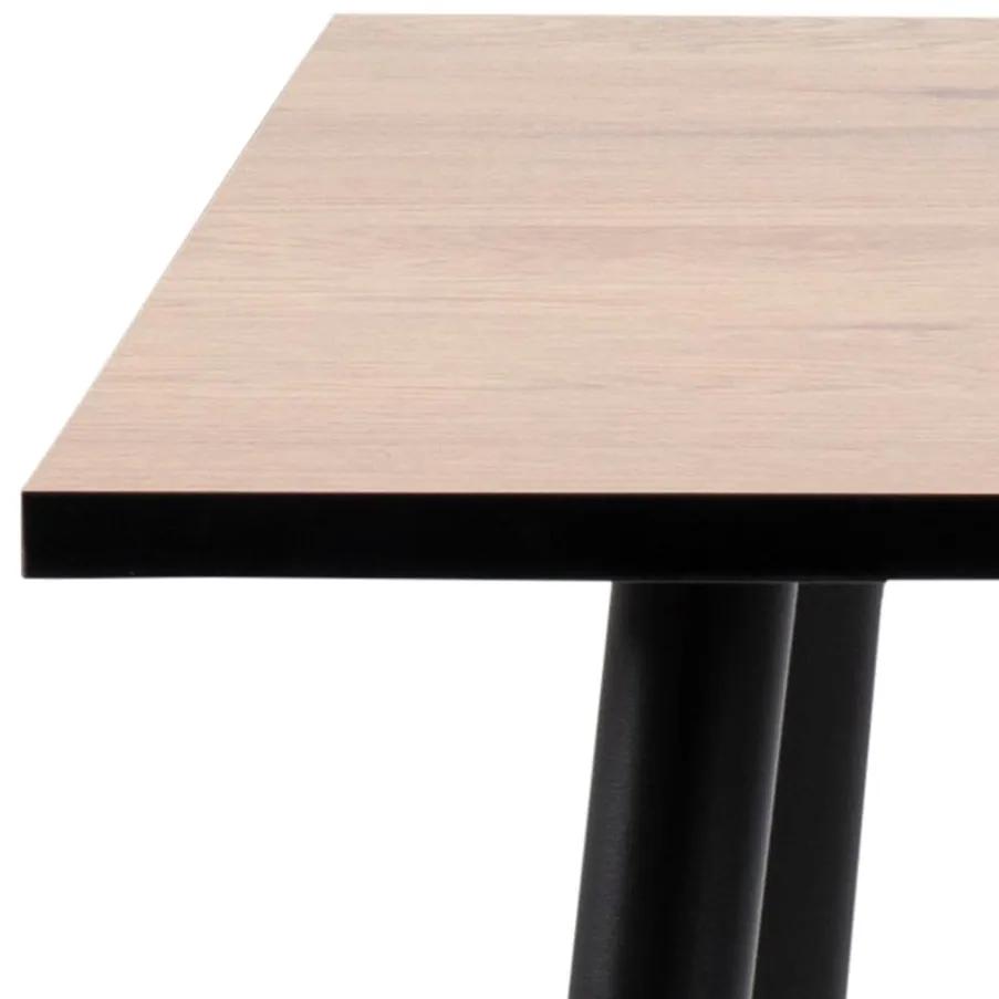 Štvorcový jedálenský stôl Wilma divoký dub/čierna