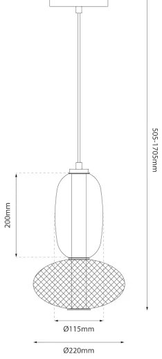 LED Luster na lanku ARAME LED/15W/230V pr. 22 cm čierna