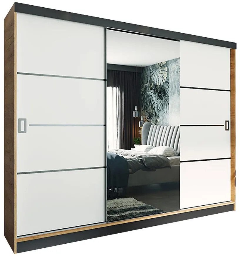 Skriňa Retro 200 4L craft / dvierka biely