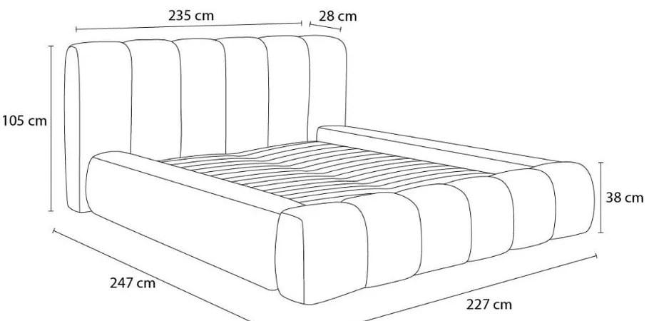 Svetlosivá čalúnená dvojlôžková posteľ s úložným priestorom s roštom 180x200 cm Denali – Bobochic Paris