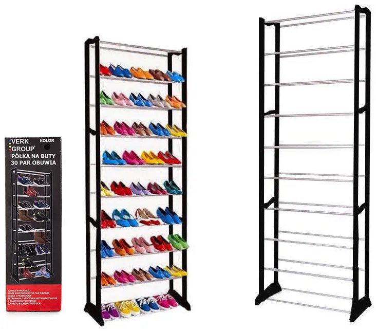 Verk Skladací botník Amazing Shoe Rack 30 párov čierna