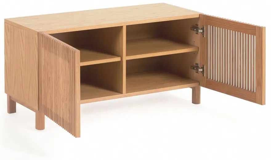 Skrinka na topánky v dekore duba s lavicou v prírodnej farbe Beyla – Kave Home