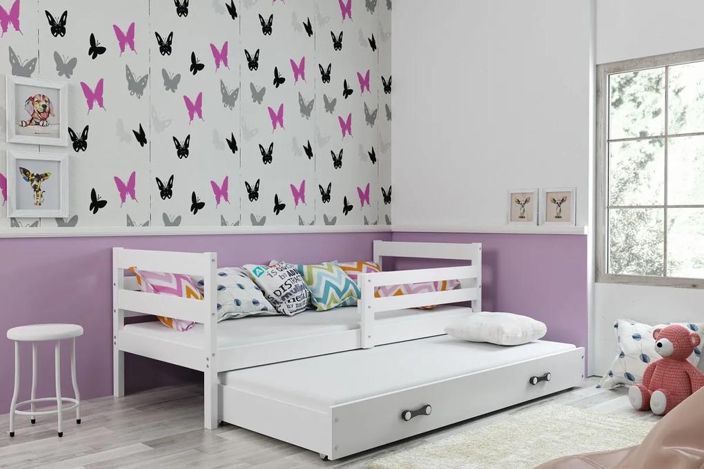 Detská posteľ s prístelkou ERYK 2 | biela Farba: Biela / biela, Rozmer.: 190 x 80 cm