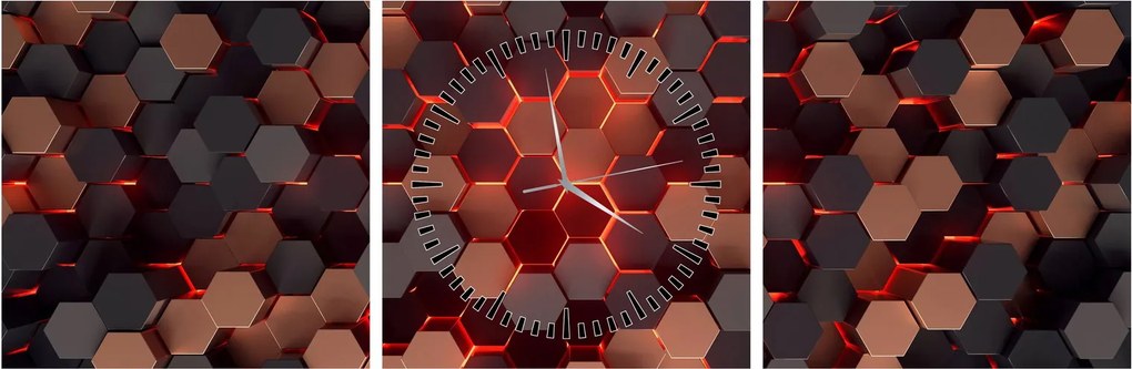 Obraz - Futuristická abstrakcia (s hodinami) (90x30 cm)