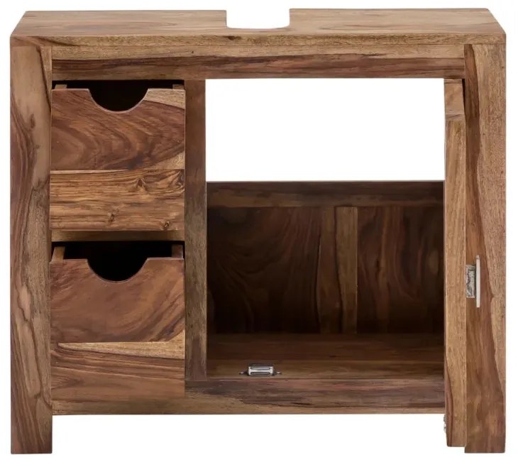 furniture-nabytek.cz - Masivní umyvadlová skříňka Lagos z palisandru, lakovaná, hnědá – 70×30×63 cm