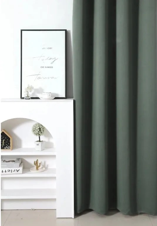 Záves OXFORD 140x270 cm, sivozelený Zavesenie: Riasiaca páska