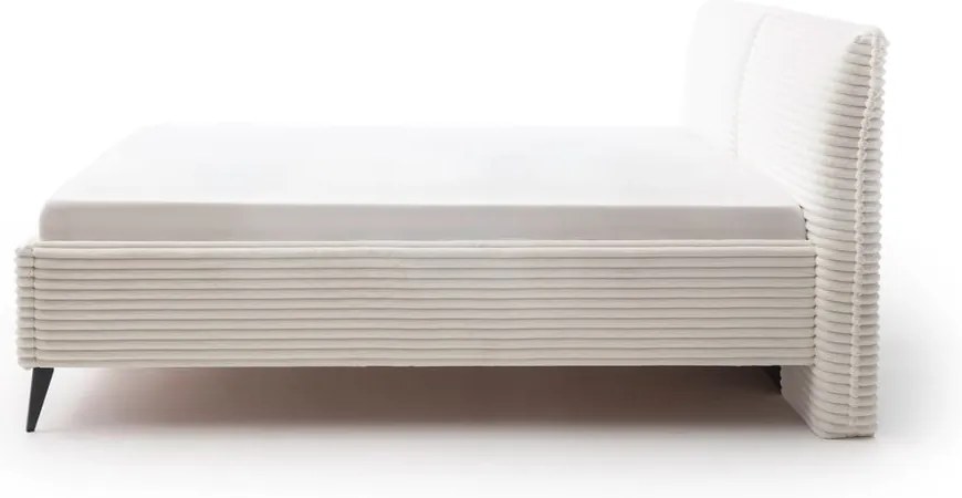 Béžová čalúnená dvojlôžková posteľ bez roštu 160x200 cm Matera – Meise Möbel